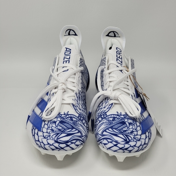 adidas Mens Size 12.5 ADIZERO ELECTRIC II Football Cleats Royal Blue IH8569 New - Picture 6 of 10